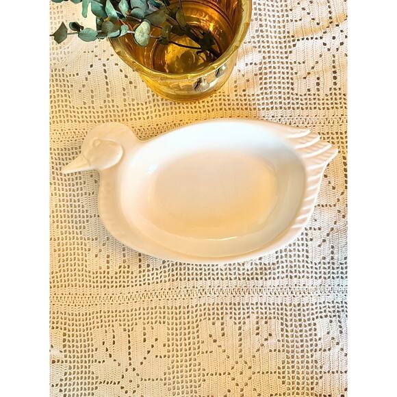 Vintage White Ceramic Duck Serving Platter - Picture 1 of 5